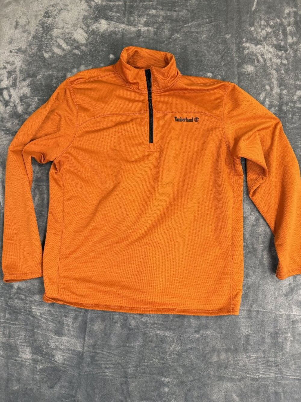 Timberland Mens Orange 1/4 Zip Pullover Sweatshirt L Long Sleeve Activewear